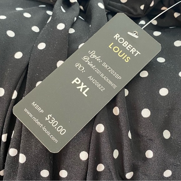 Robert Louis Black and White Polka Dot Petite Shorts - Picture 8 of 10